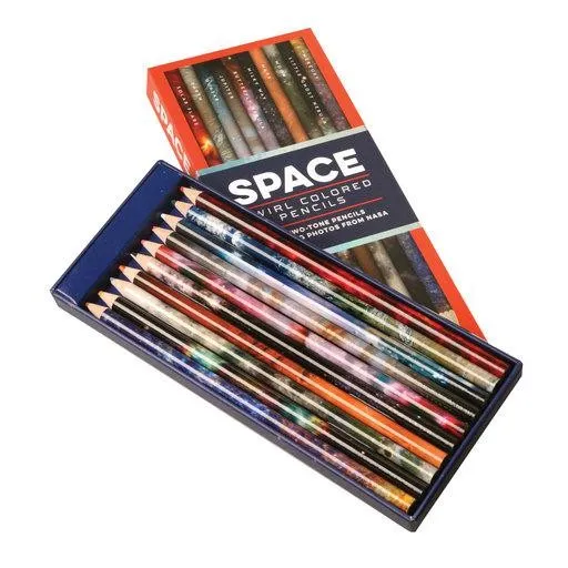 Space Swirl Colored Pencils: 10 Two-Tone Pencils Featuring Photos from NASA by Chronicle Books
